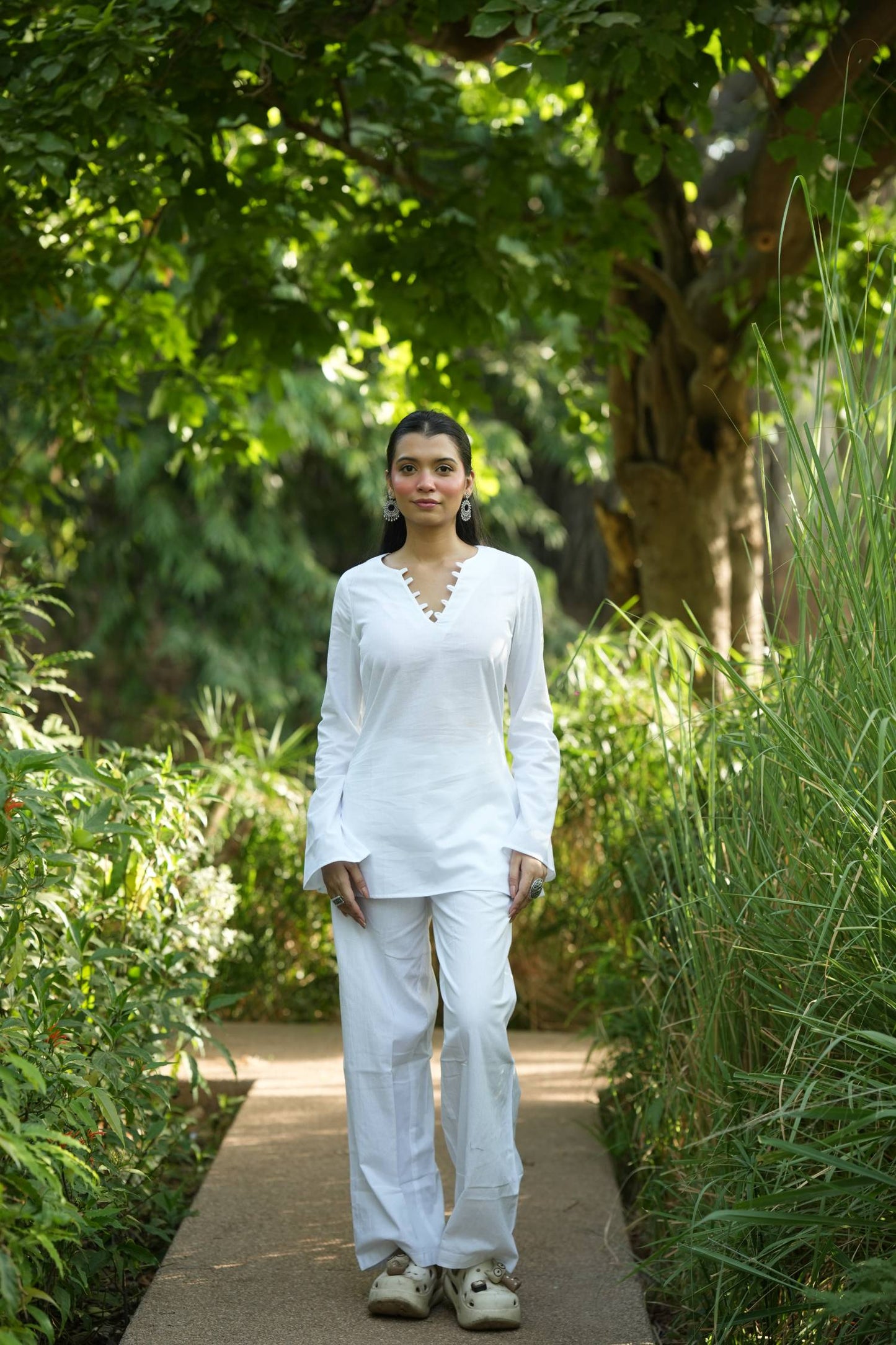 White Solid Lupi Kurti