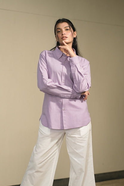 Women’s Lilac Cotton-Linen Shirt