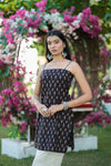Black Ikat Corset Back Kurti