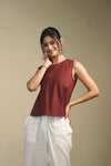 Onion Handloom Cotton Sleeveless Top