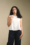 White Handloom Cotton Sleeveless Top