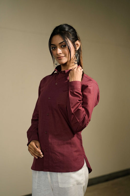 Women’s Onion Cotton-Linen Shirt