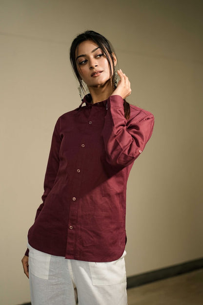 Women’s Onion Cotton-Linen Shirt