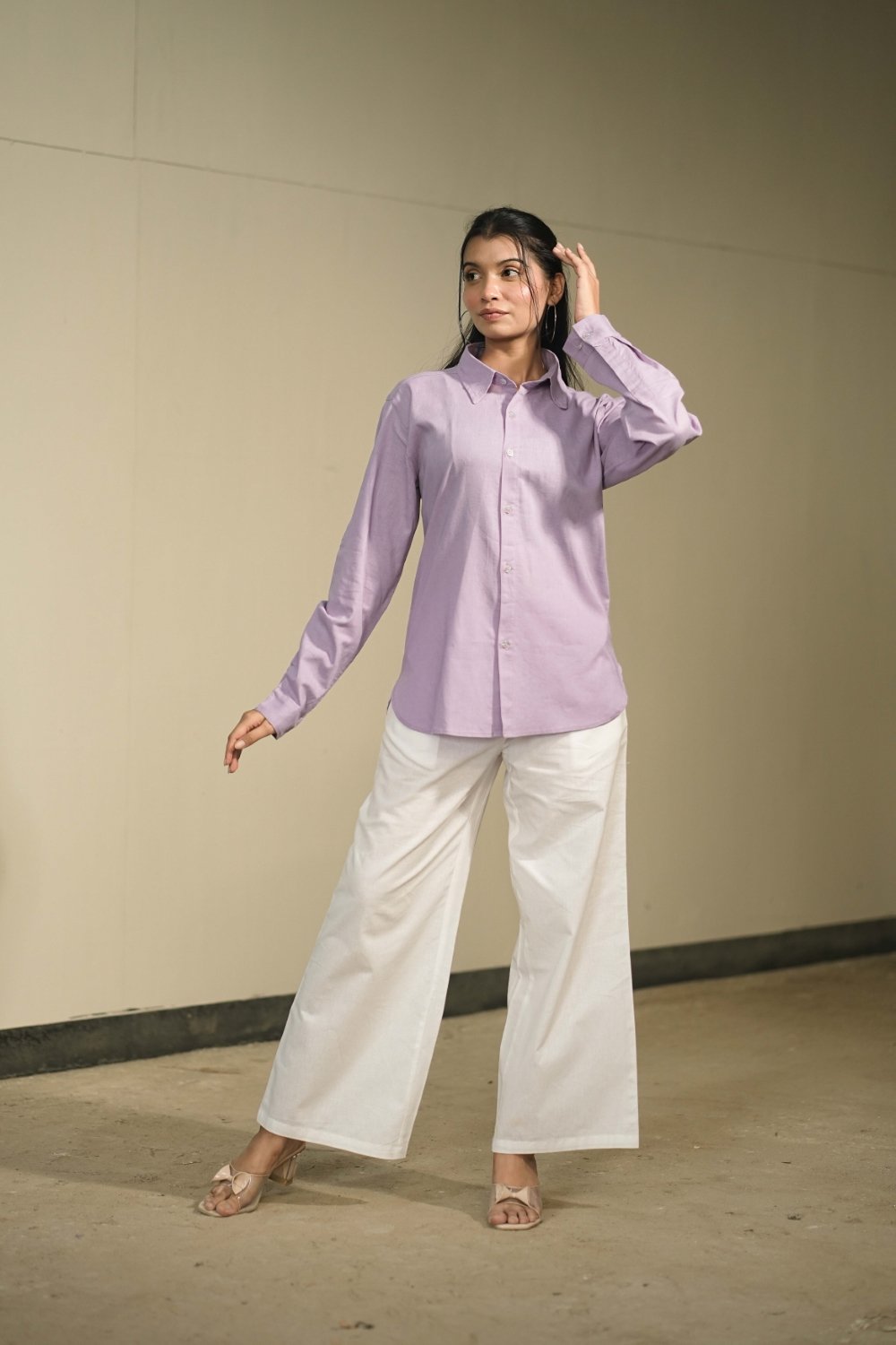 Women’s Lilac Cotton-Linen Shirt