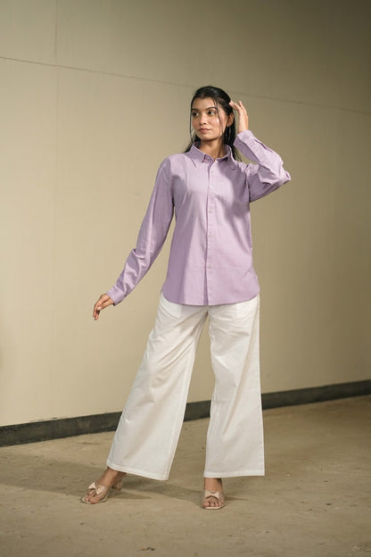 Women’s Lilac Cotton-Linen Shirt