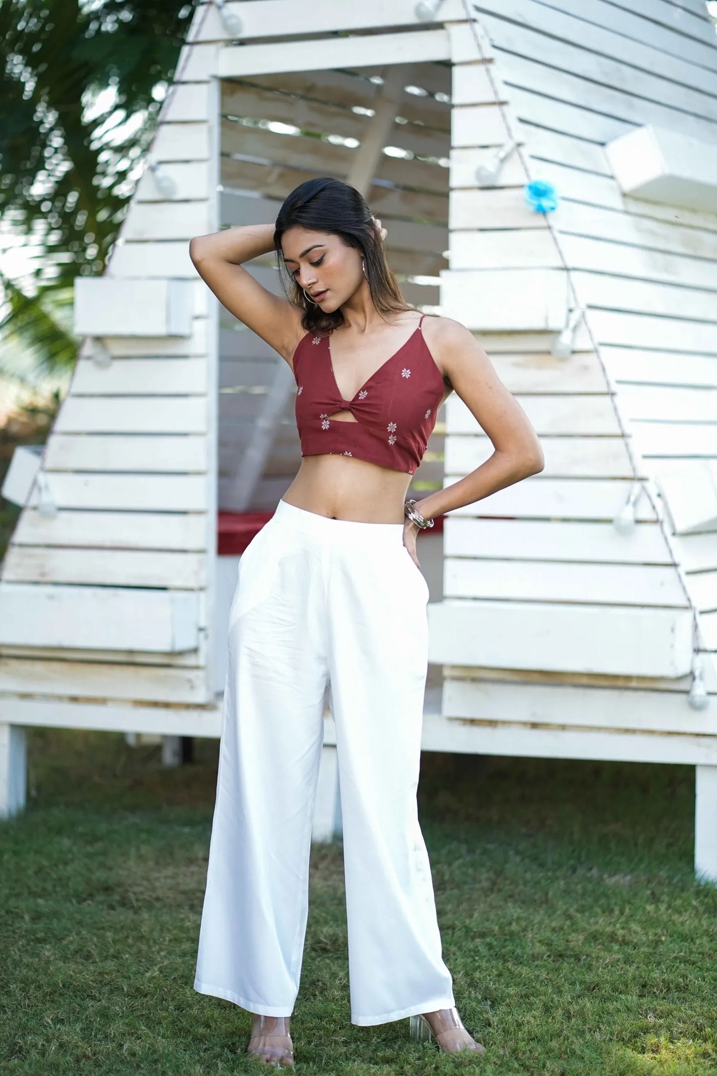 Rust Red Cut-Out Reversible Bralette