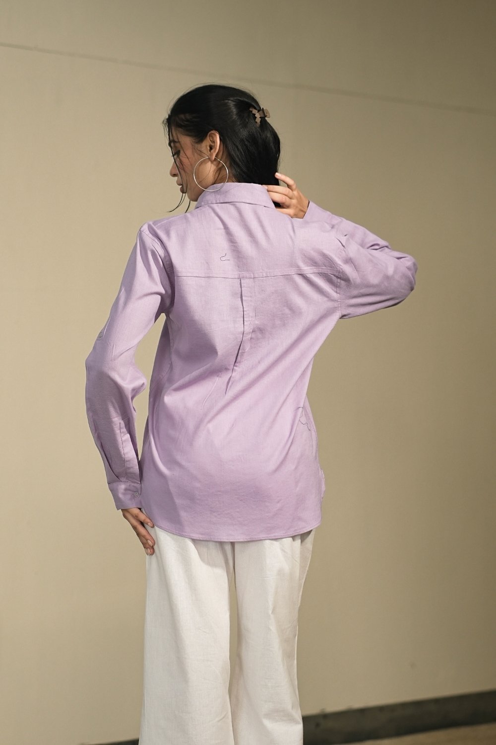Women’s Lilac Cotton-Linen Shirt