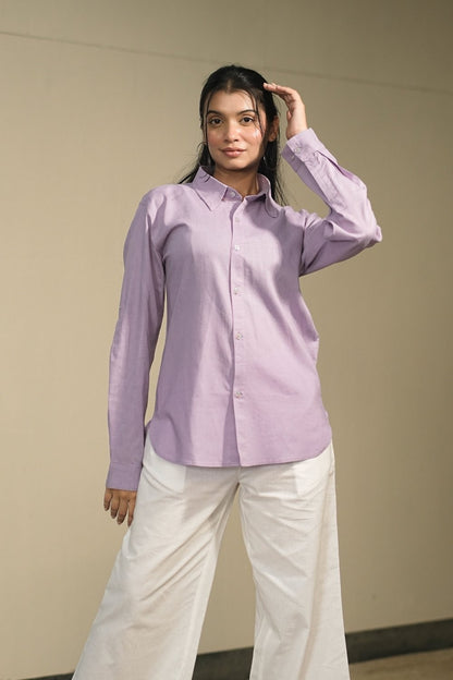 Women’s Lilac Cotton-Linen Shirt