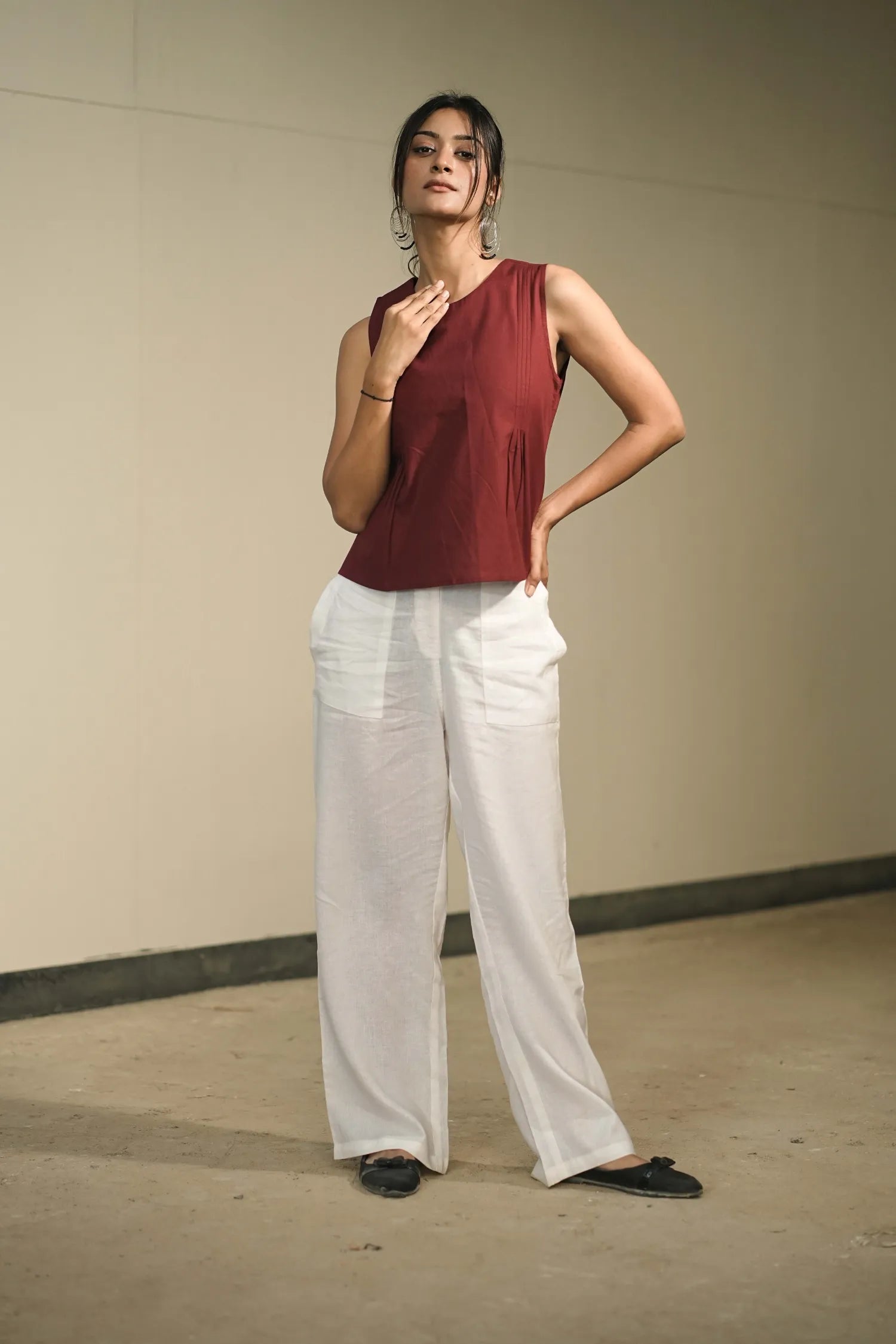 Onion Handloom Cotton Sleeveless Top