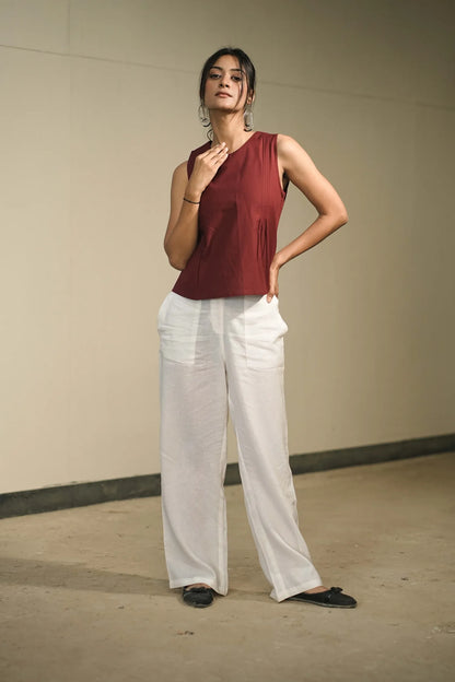 Onion Handloom Cotton Sleeveless Top