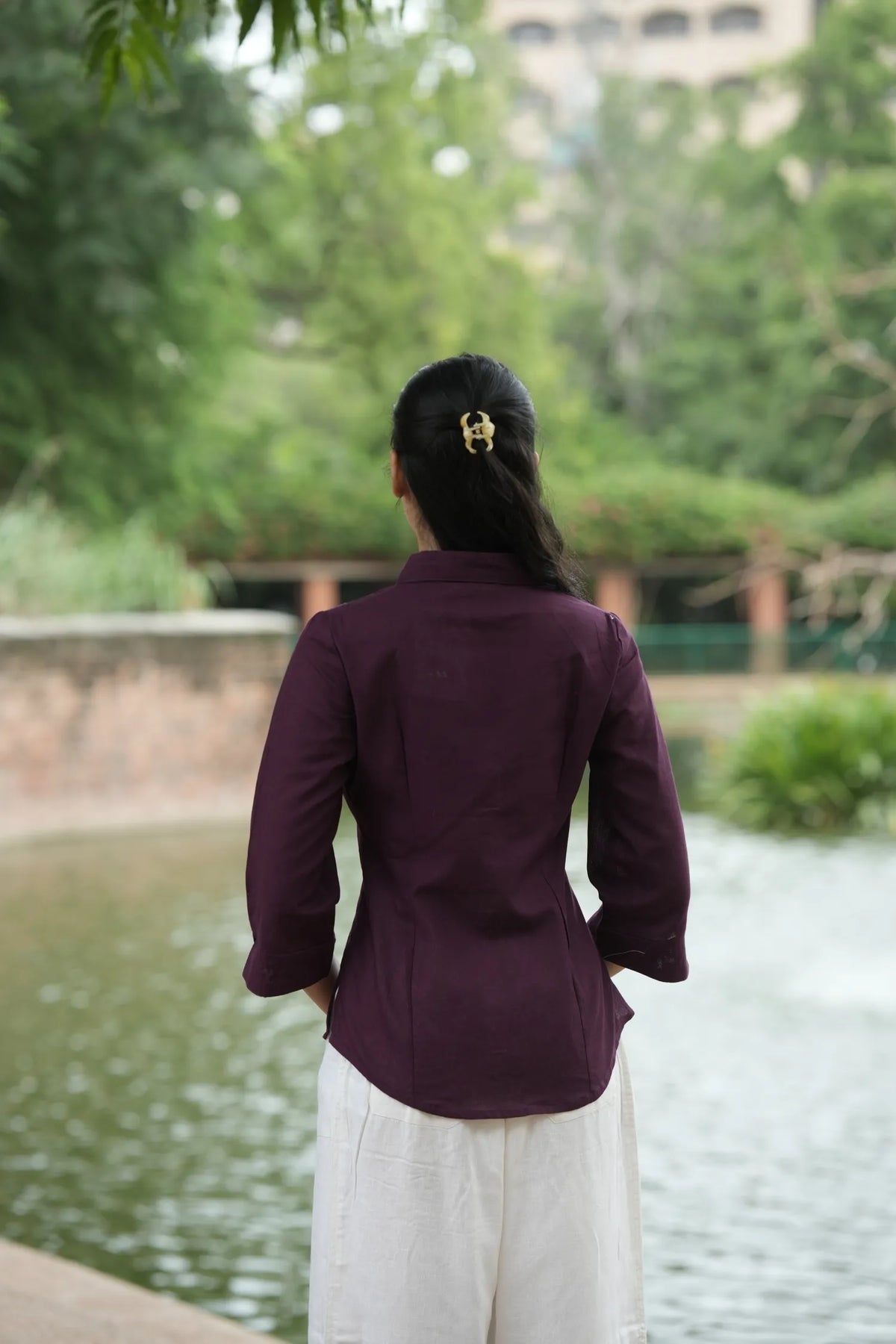 Wine Cotton Shirt