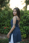 Midnight Blue Zigzag Corset Kurti