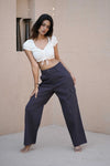 Women’s High-Waist Straight Fit Utility Cargo Pants Navy Blue