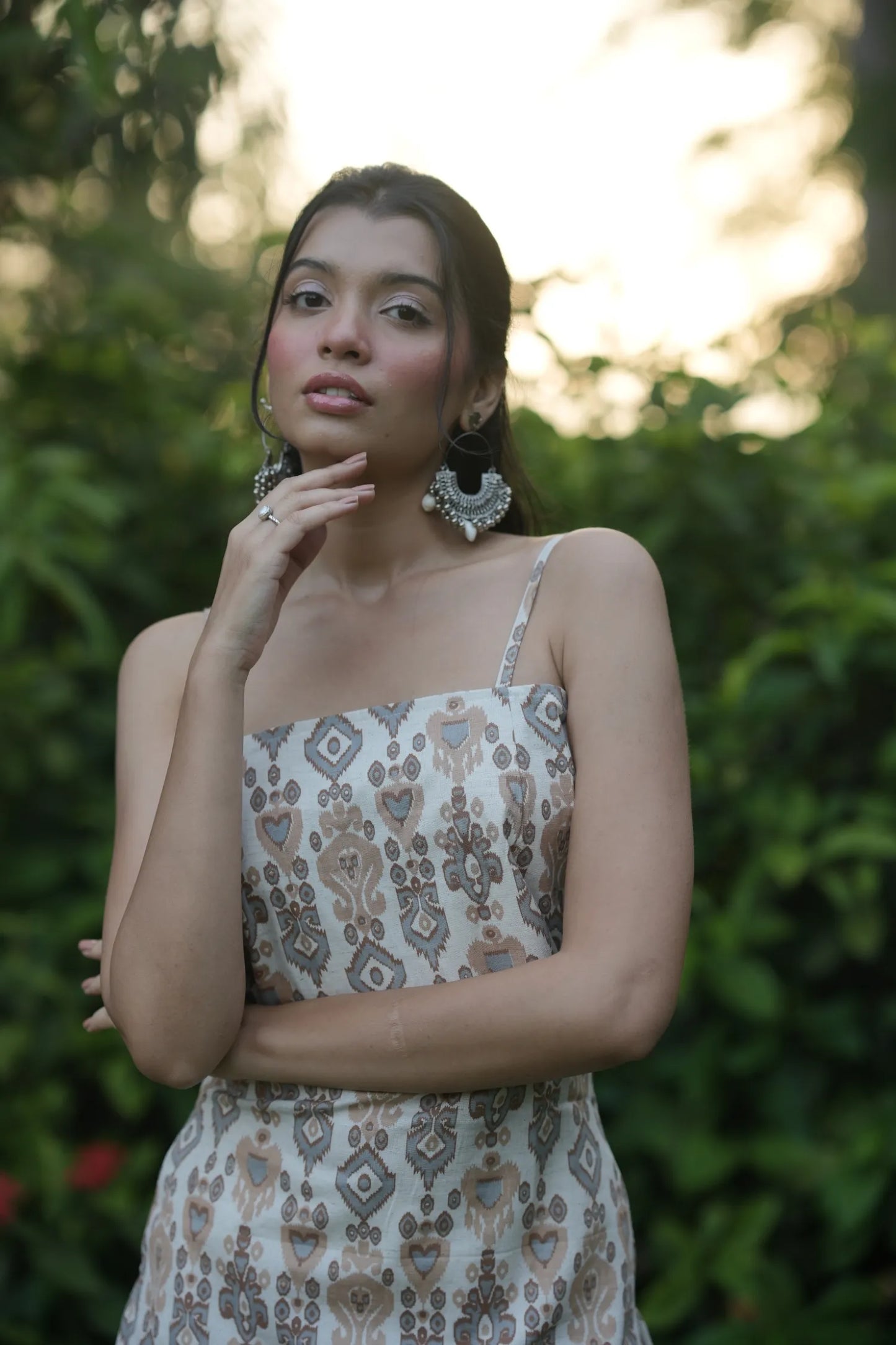 Ivory Beige Ikat Corset Kurti