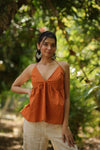 Marigold Polka Halter Neck Top