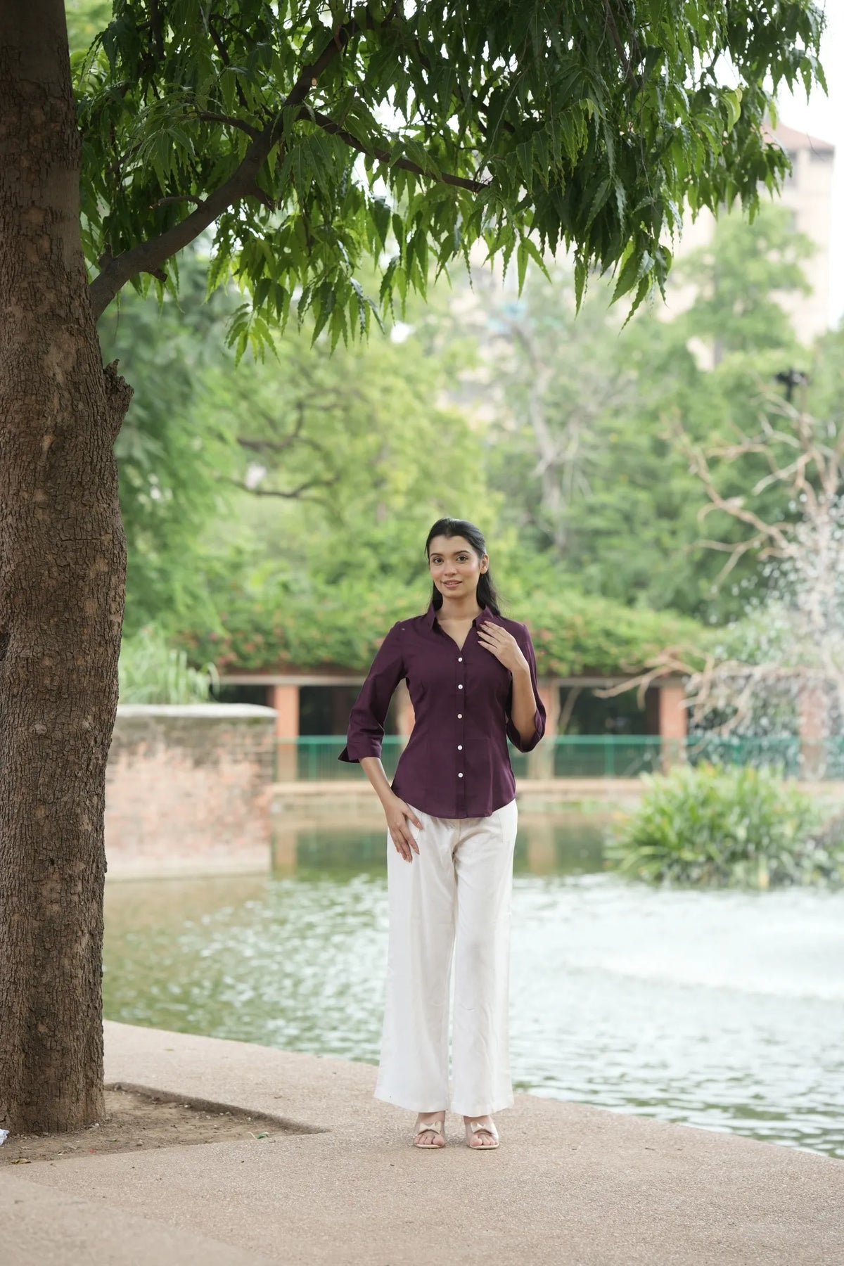 Wine Cotton Shirt