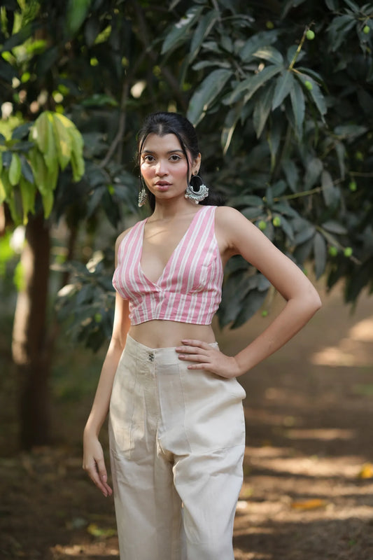 Blush Pink Stripe Bralette