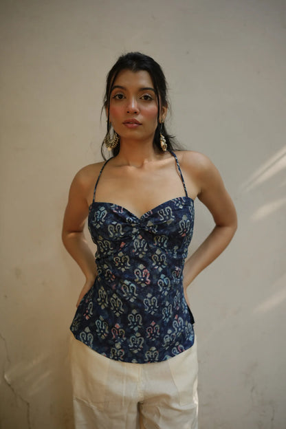 Indigo Sweetheart Corset Top