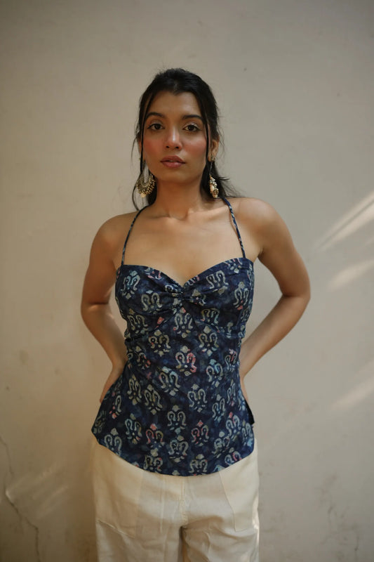 Indigo Sweetheart Corset Top