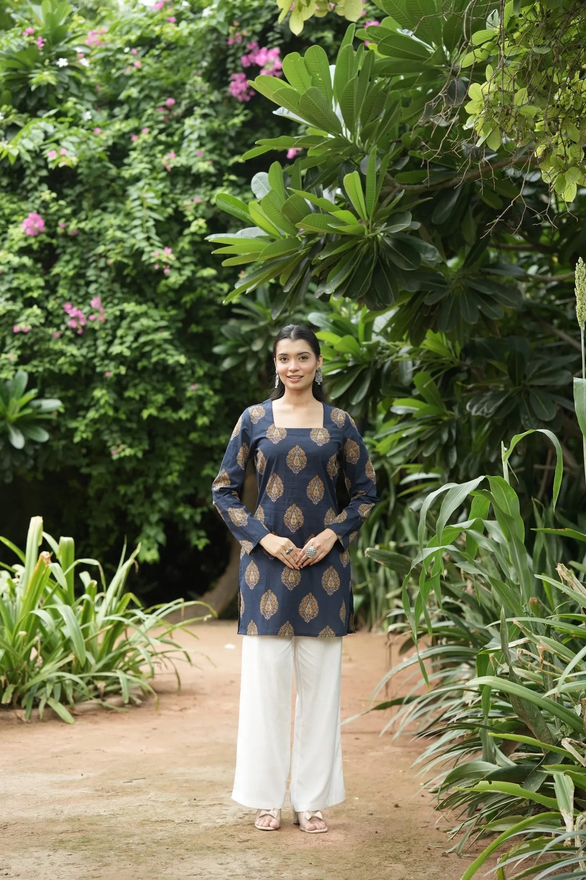 Indigo Blue Buta Print Kurti