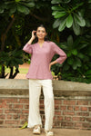 Pink Cotton Short Kurta