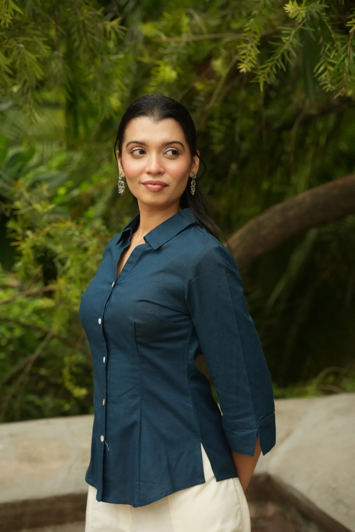 Navy Blue Cotton Shirt