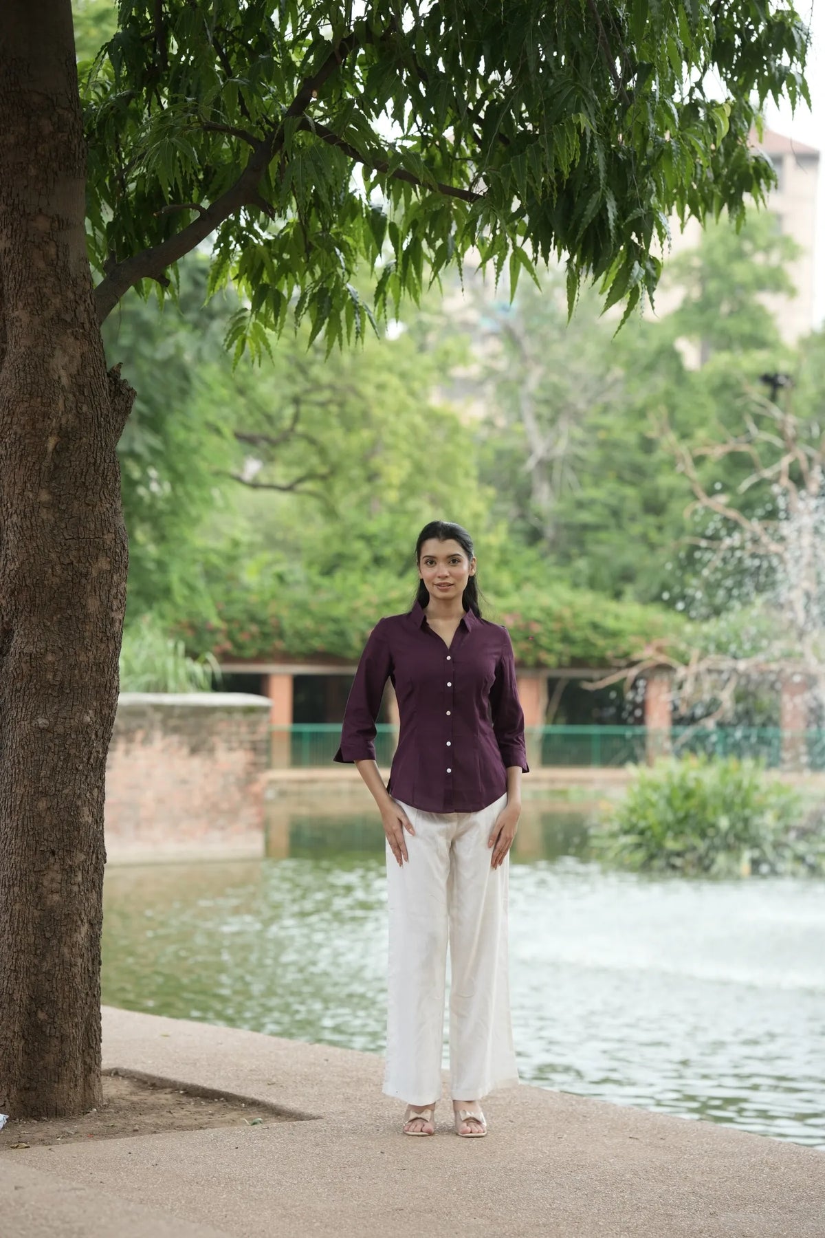 Wine Cotton Shirt