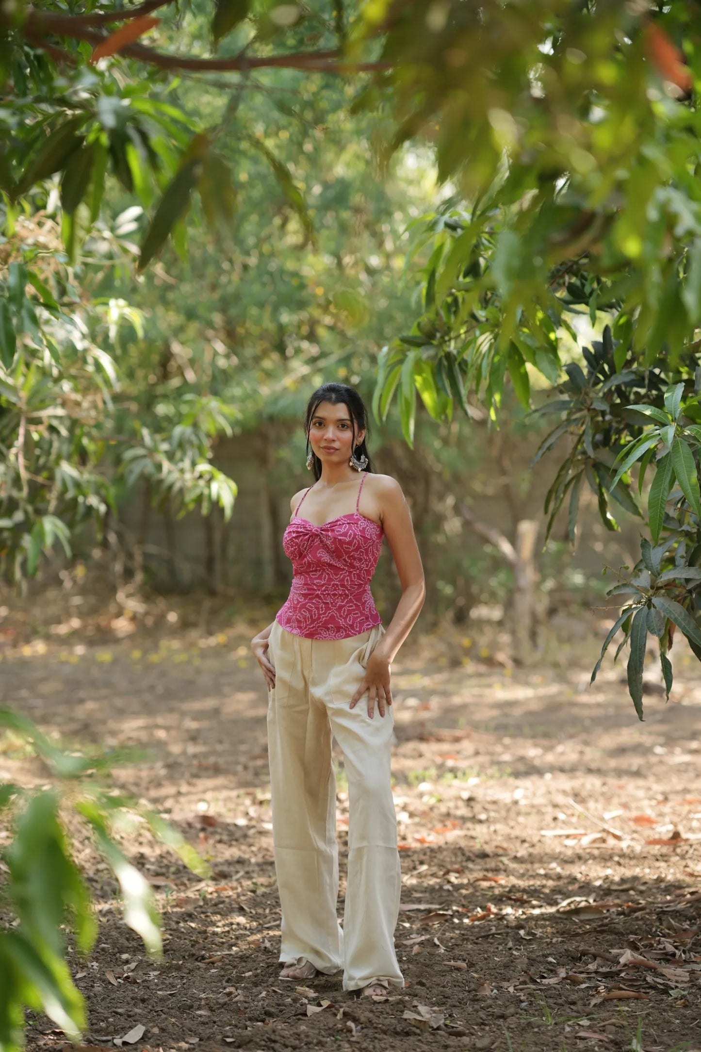 Hot Pink Bandhani Sweetheart Corset