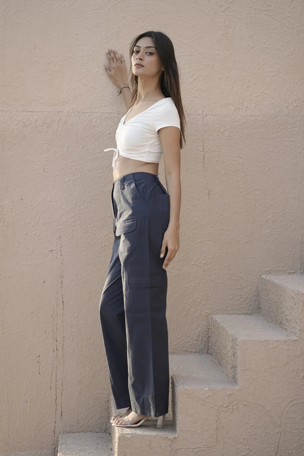 Women’s Relaxed Fit Utility Cargo Pants Navy