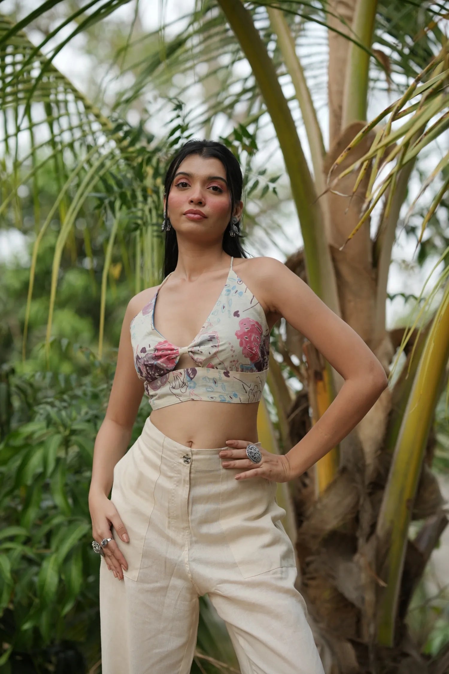 Ivory Abstract Print Bralette