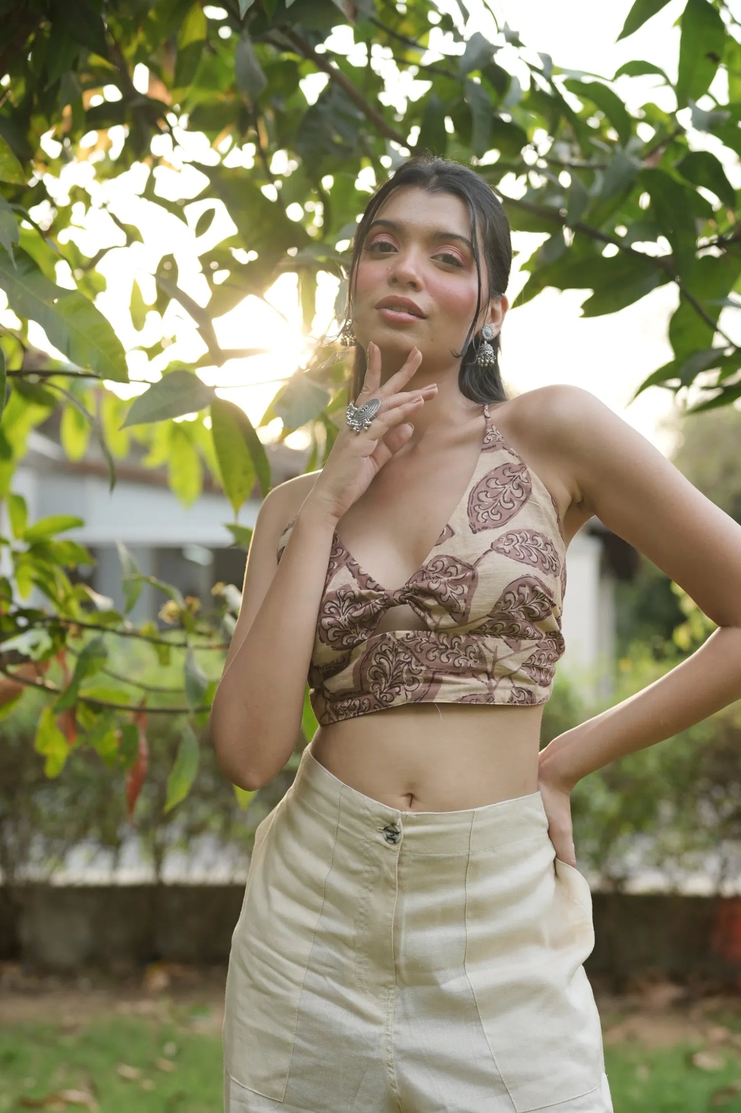 Mocha Leaf Buta Bralette
