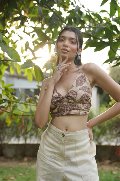 Mocha Leaf Buta Bralette