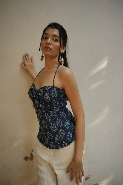 Indigo Sweetheart Corset Top