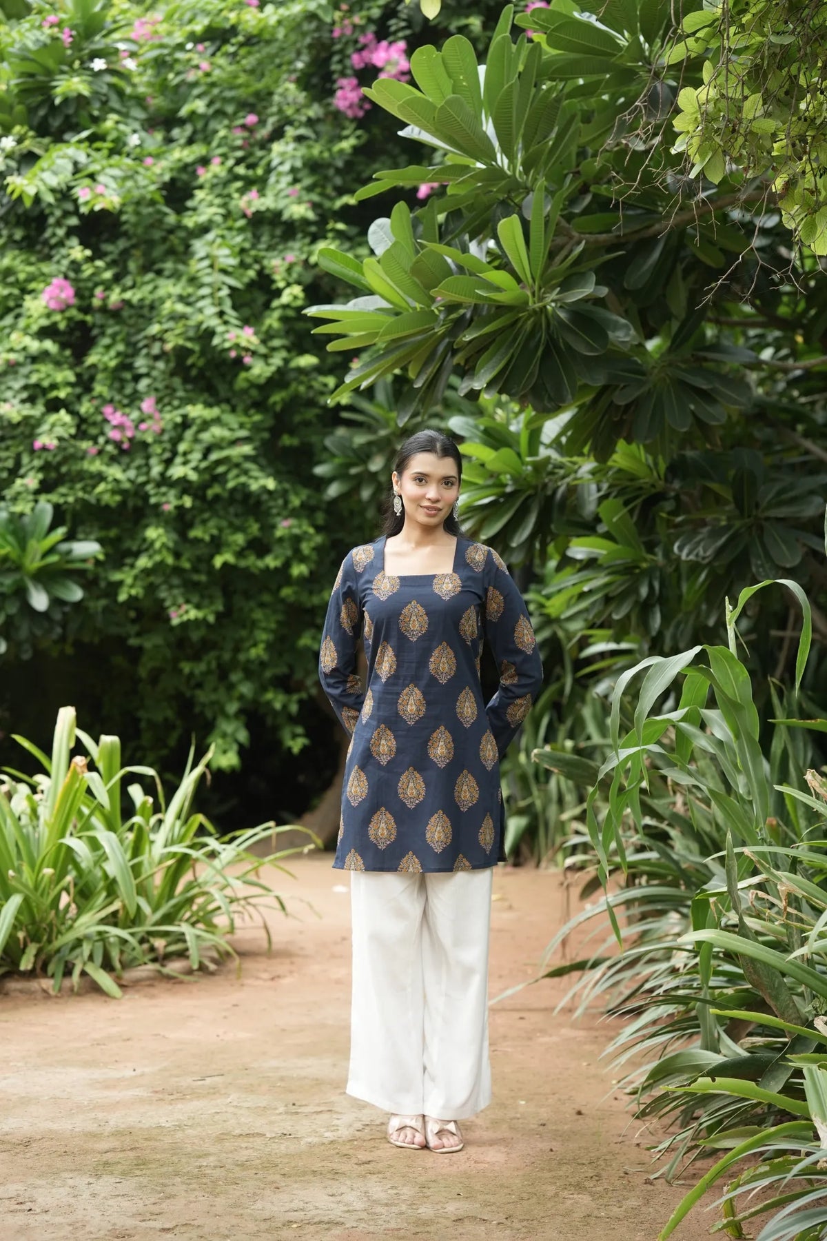 Indigo Blue Buta Print Kurti