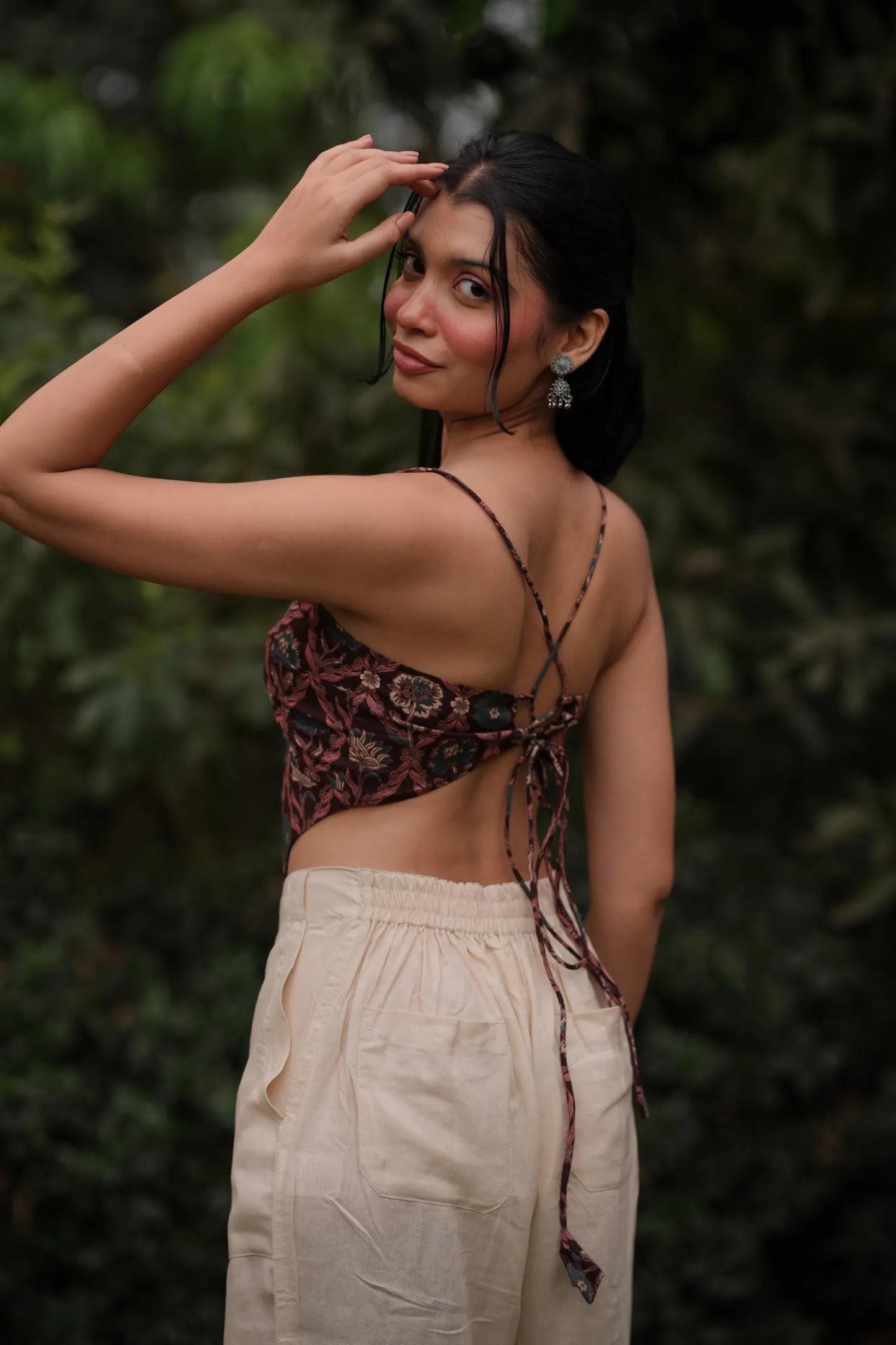 Cocoa Floral Sweetheart Handkerchief Corset top