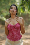 Hot Pink Bandhani Sweetheart Corset