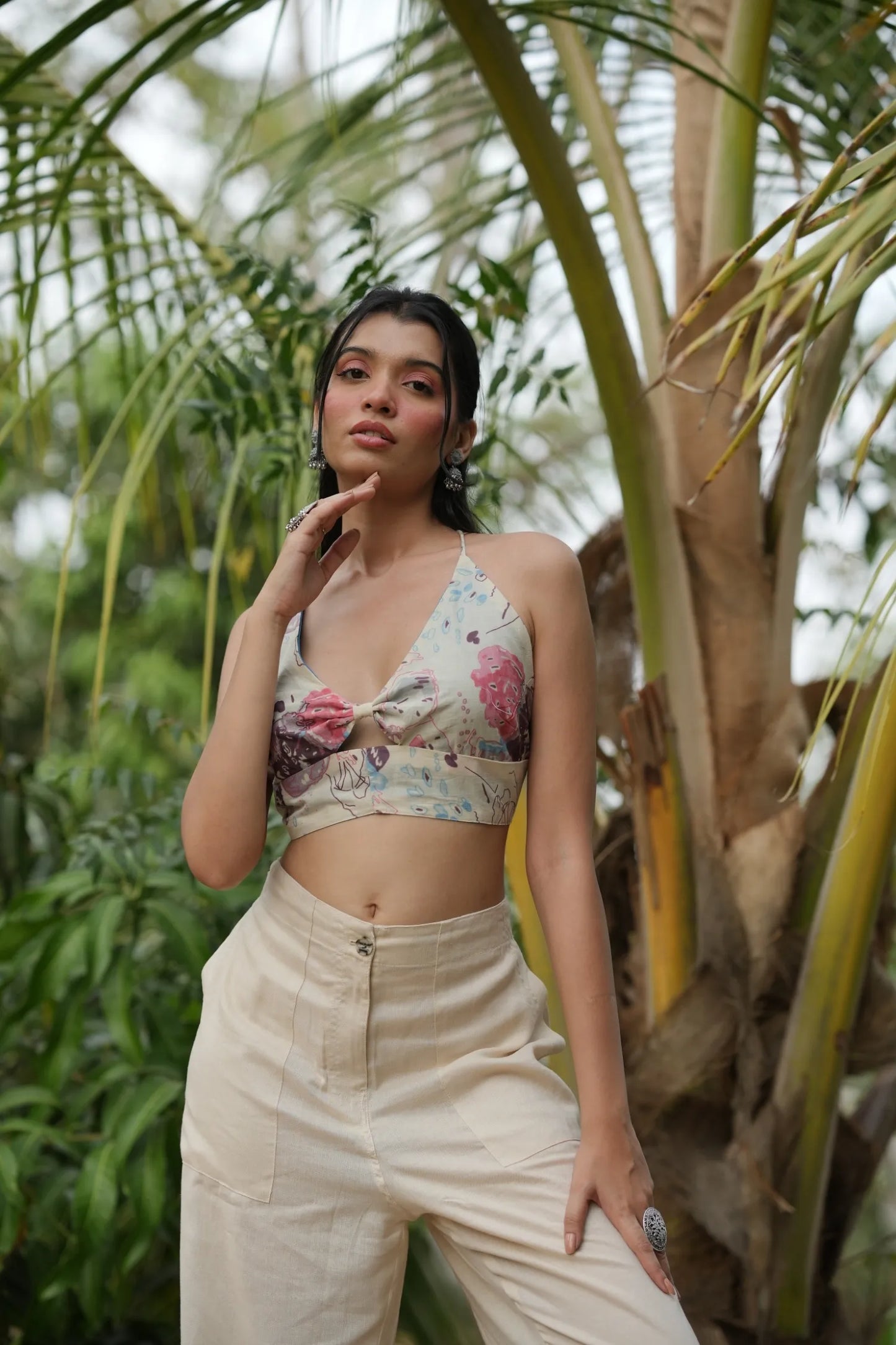 Ivory Abstract Print Bralette
