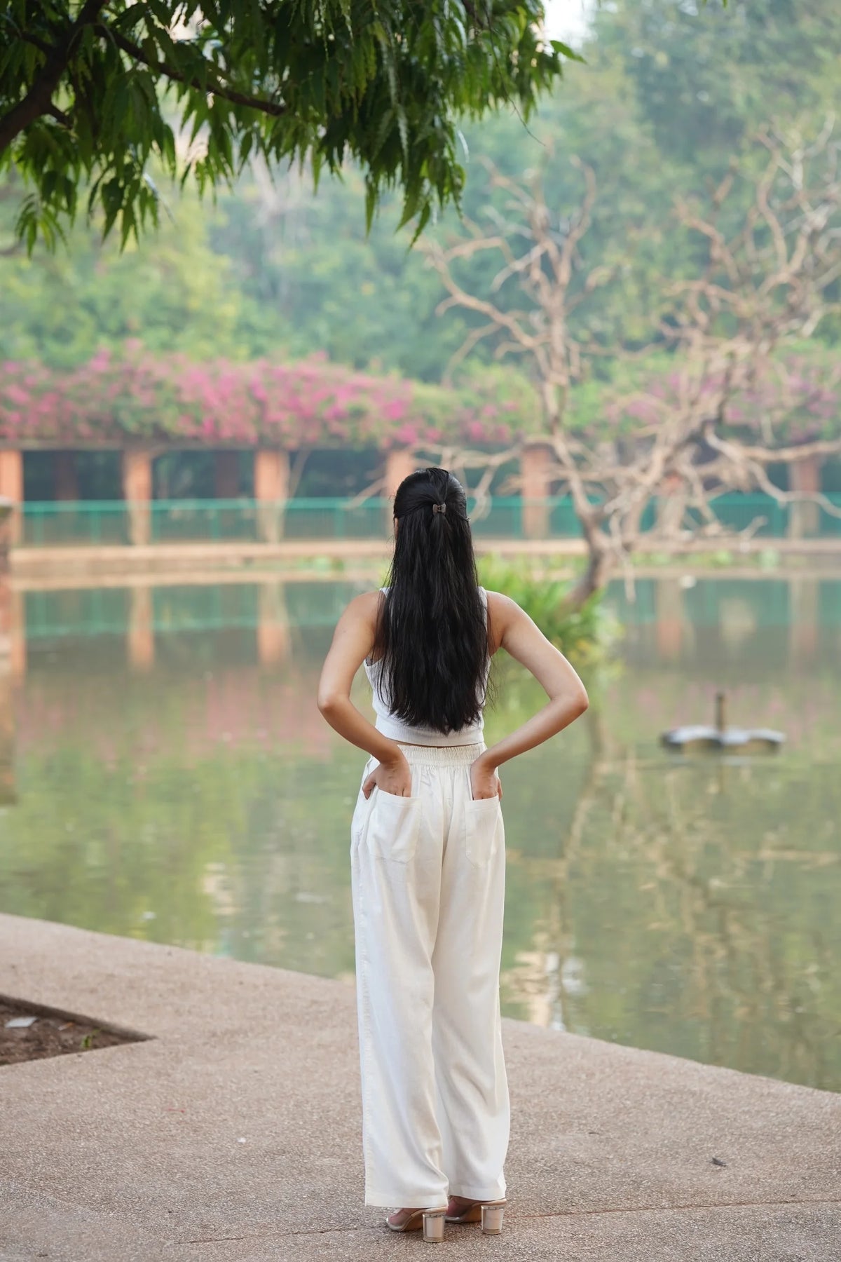 Ivory Airy Linen Pants