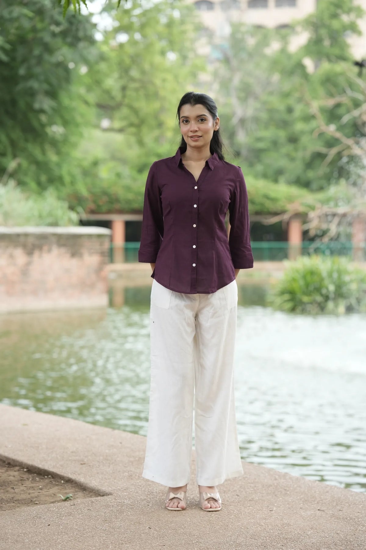 Wine Cotton Shirt