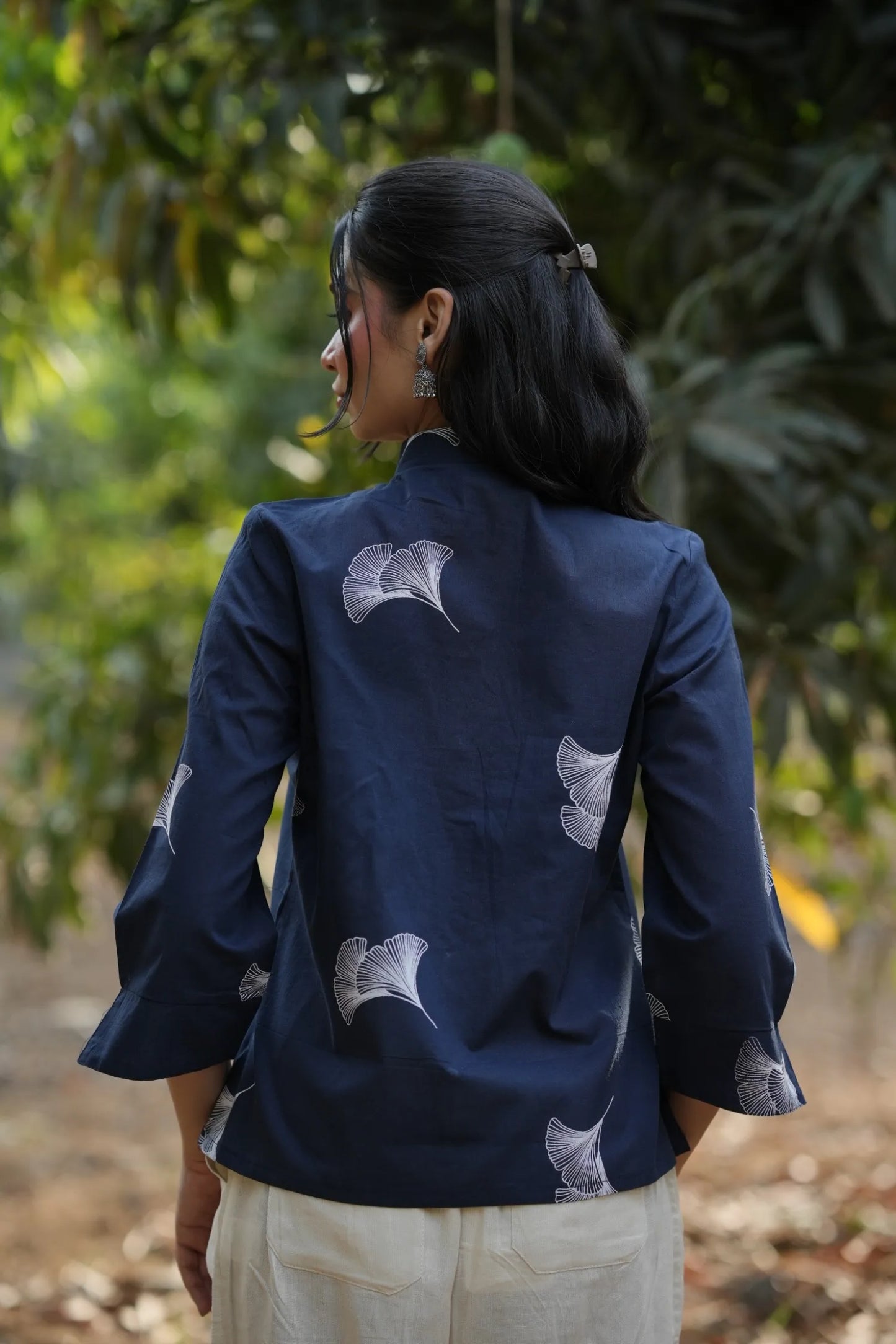 Midnight Leaf Cotton Shirt