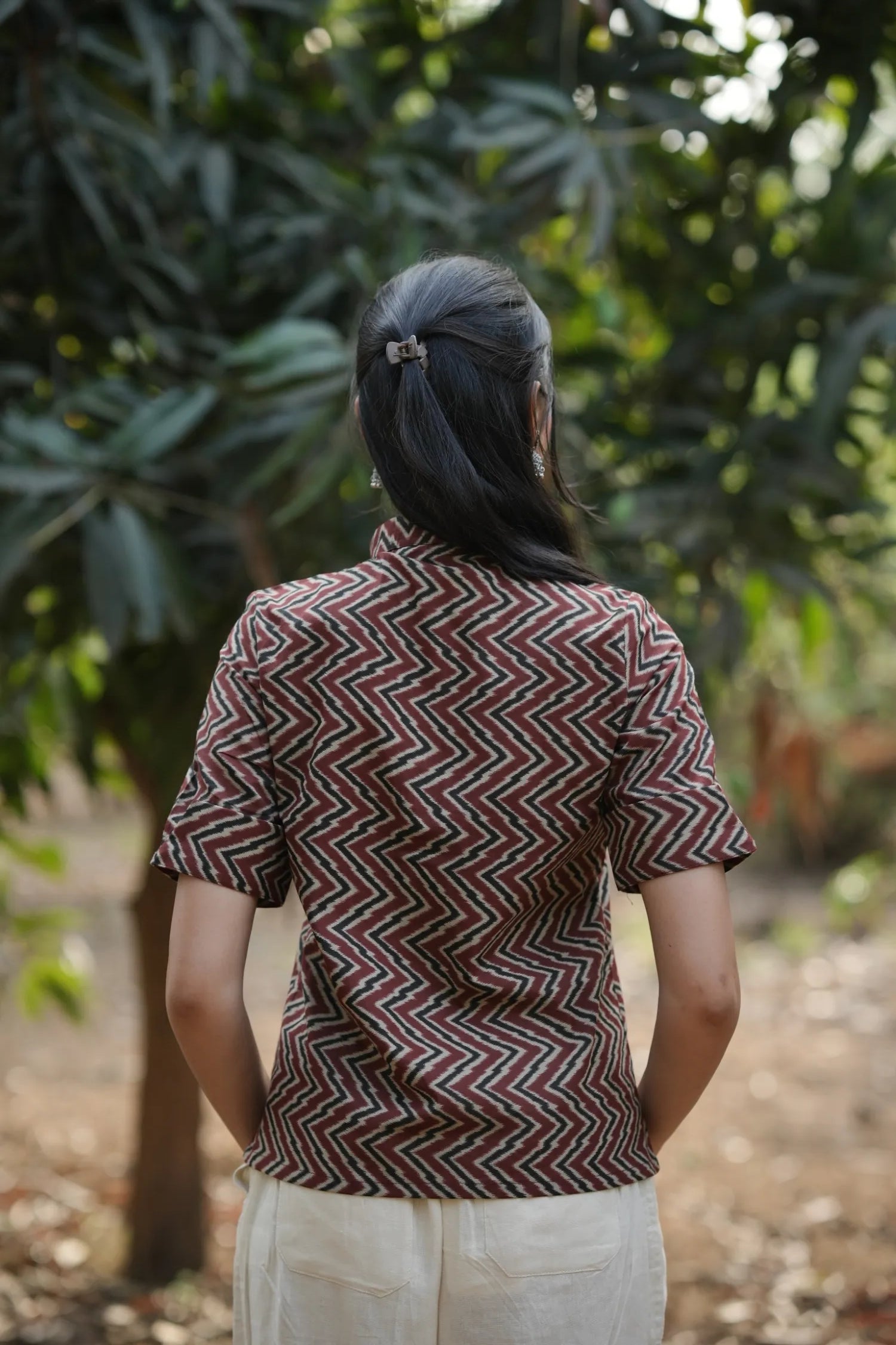 Rust Chevron Cotton Shirt