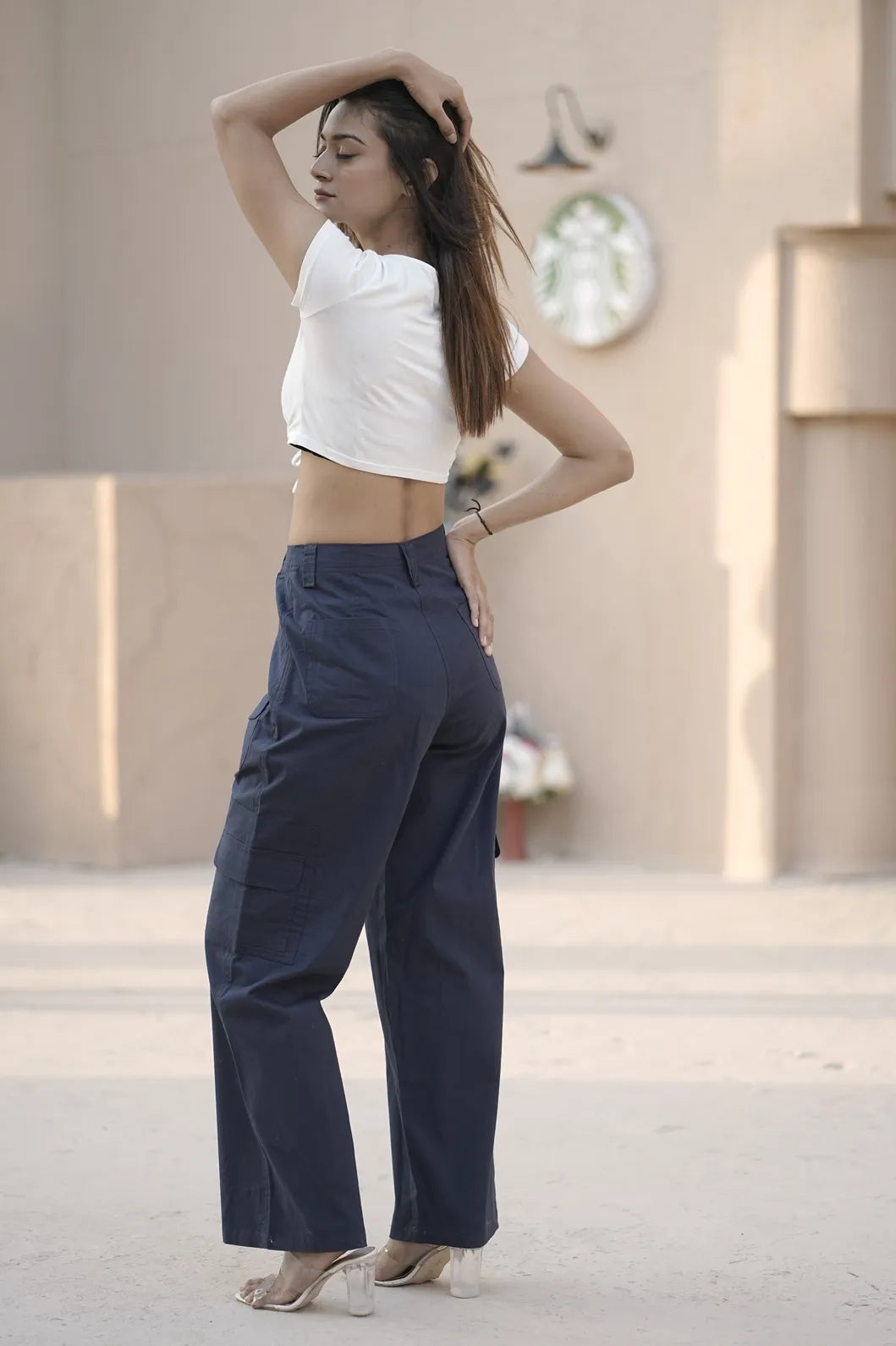 Women’s Relaxed Fit Utility Cargo Pants Navy