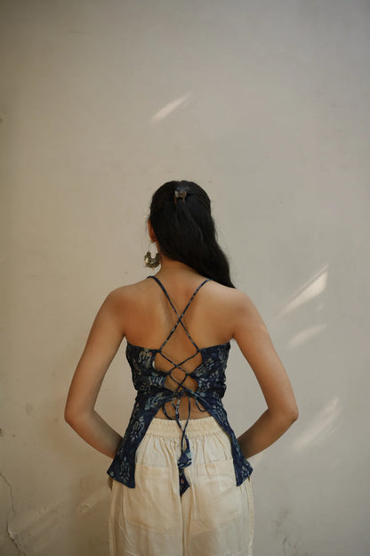 Indigo Sweetheart Corset Top