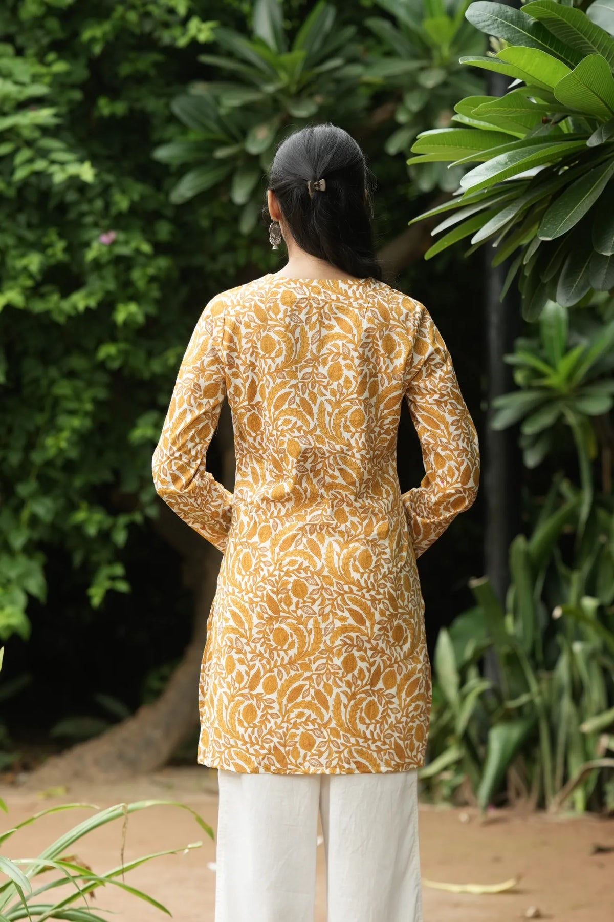 Yellow Floral Print Kurti