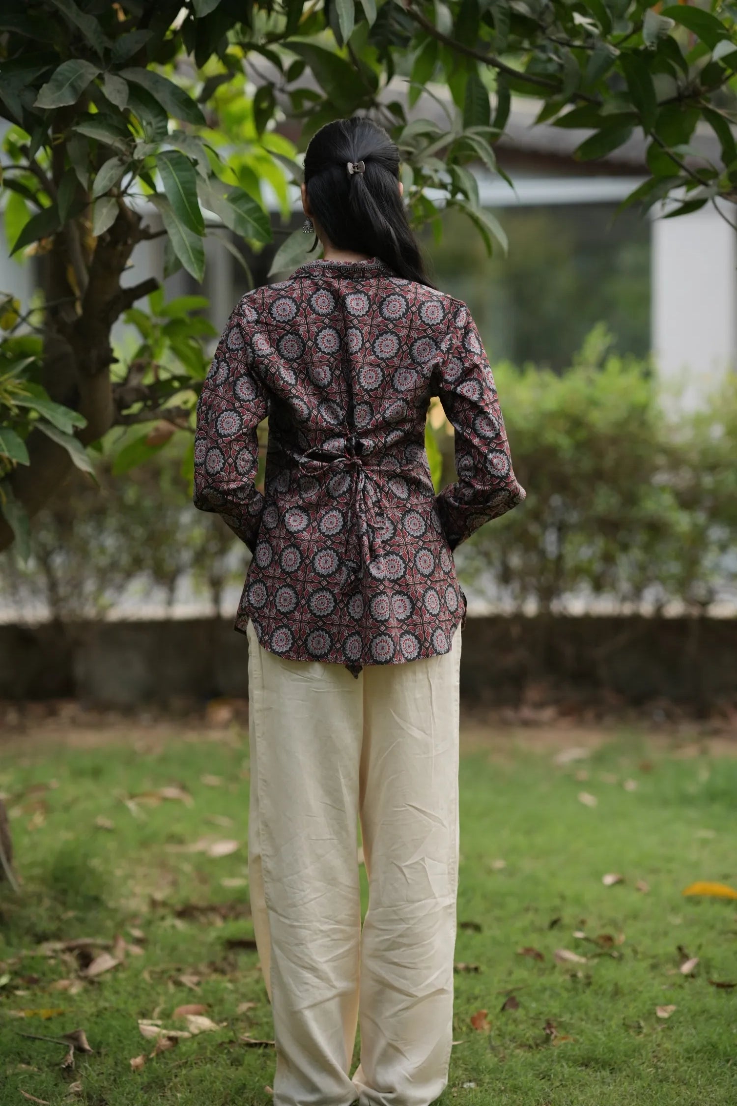 Black Ajrakh Print Cotton Shirt