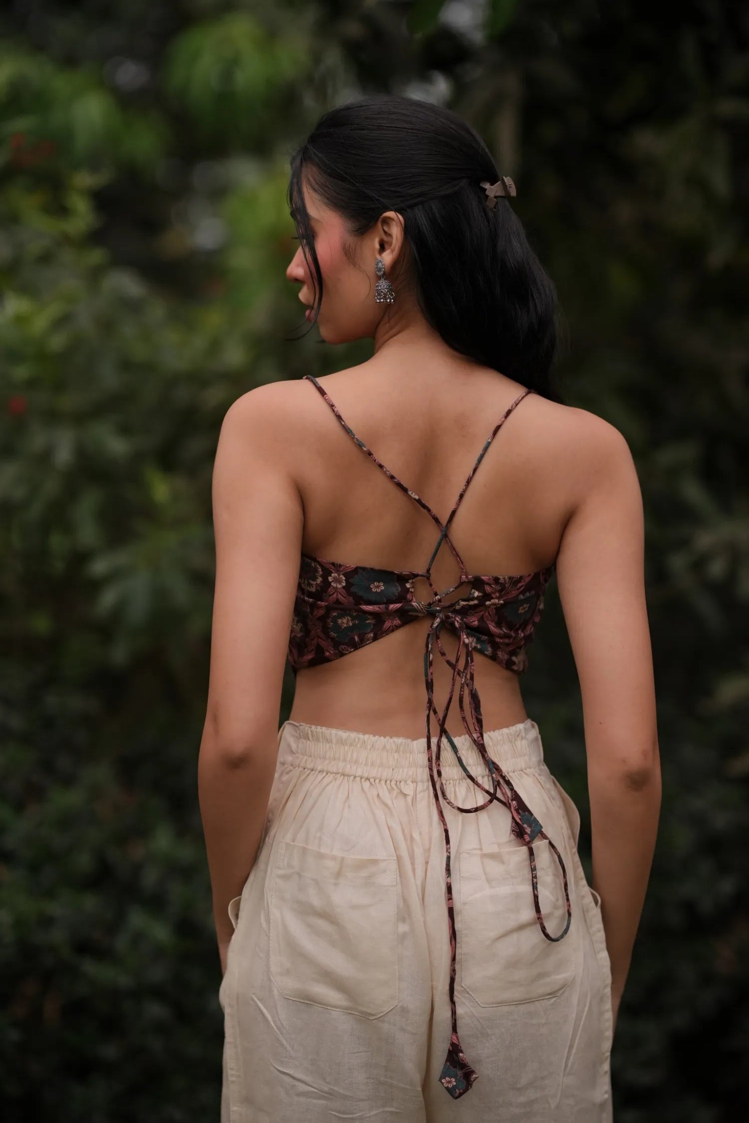 Cocoa Floral Sweetheart Handkerchief Corset top