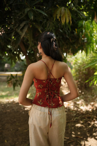 Burnt Rust Sweetheart Corset top