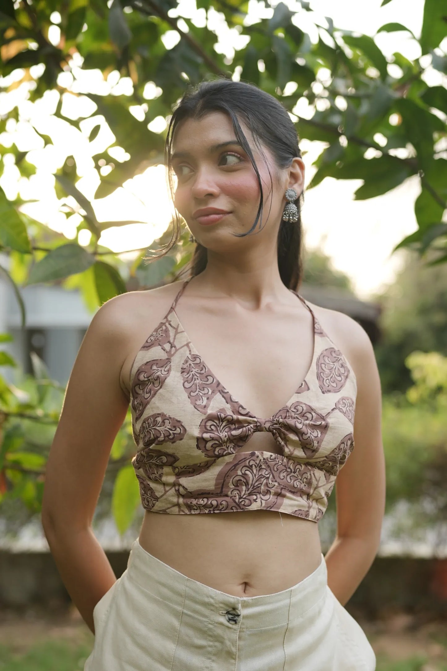 Mocha Leaf Buta Bralette
