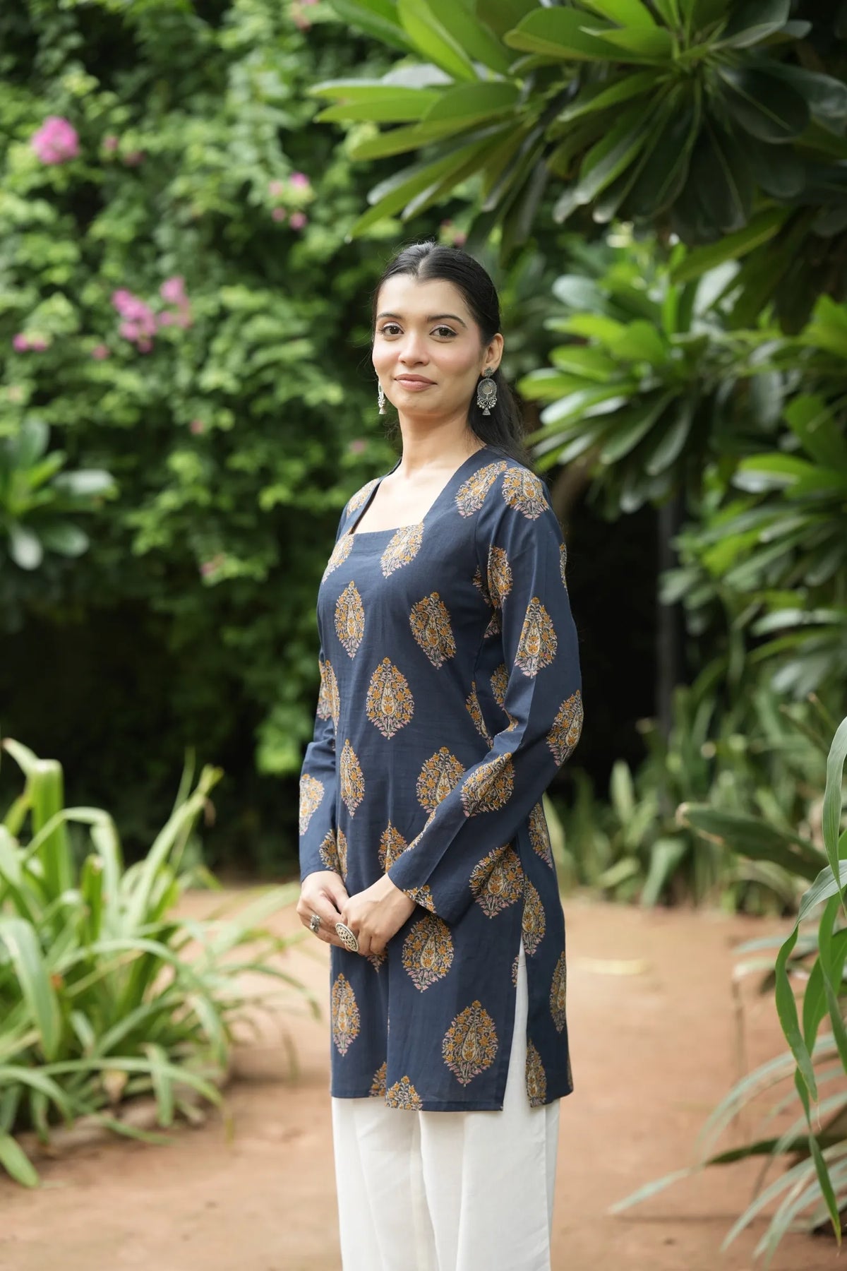 Indigo Blue Buta Print Kurti