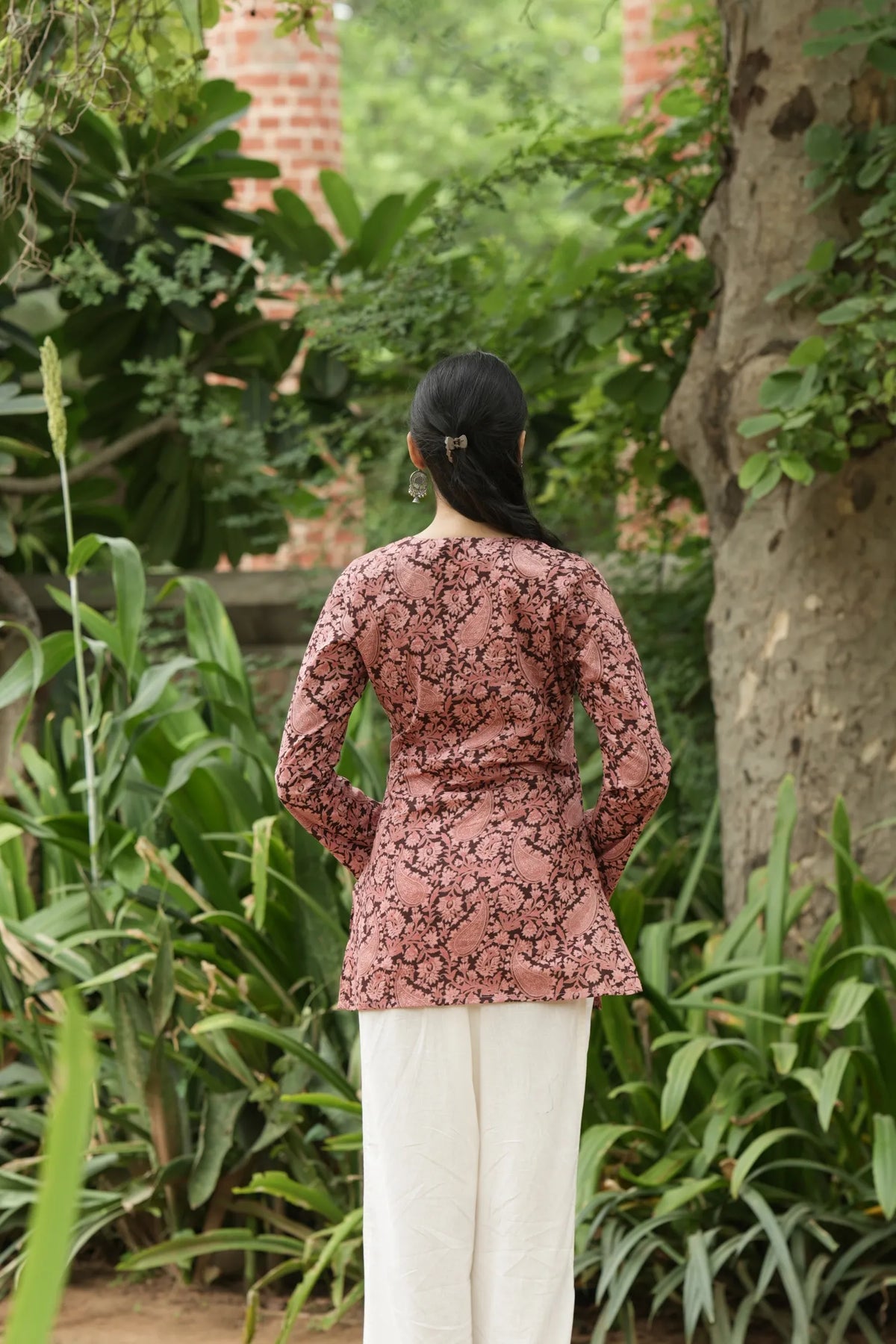 Pink Paisley Floral Print Kurti